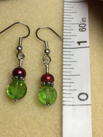 Green Crystal Drop Earrings , jewelry - Jill's Beaded Knit Bits, Jill's Beaded Knit Bits
 - 9