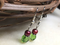 Green Crystal Drop Earrings , jewelry - Jill's Beaded Knit Bits, Jill's Beaded Knit Bits
 - 3
