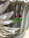 Green Crystal Drop Earrings , jewelry - Jill's Beaded Knit Bits, Jill's Beaded Knit Bits
 - 4