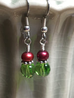 Green Crystal Drop Earrings , jewelry - Jill's Beaded Knit Bits, Jill's Beaded Knit Bits
 - 5