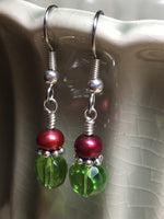 Green Crystal Drop Earrings , jewelry - Jill's Beaded Knit Bits, Jill's Beaded Knit Bits
 - 6