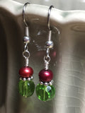Green Crystal Drop Earrings , jewelry - Jill's Beaded Knit Bits, Jill's Beaded Knit Bits
 - 6