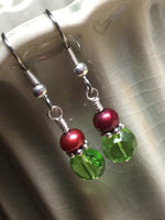 Green Crystal Drop Earrings , jewelry - Jill's Beaded Knit Bits, Jill's Beaded Knit Bits
 - 7