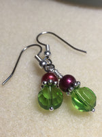 Green Crystal Drop Earrings , jewelry - Jill's Beaded Knit Bits, Jill's Beaded Knit Bits
 - 8