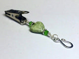 Portuguese Knitting Pin- Green Heart Clip on Pin , Portugese Knitting Pin - Jill's Beaded Knit Bits, Jill's Beaded Knit Bits
 - 2
