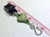 Portuguese Knitting Pin- Green Heart Clip on Pin , Portugese Knitting Pin - Jill's Beaded Knit Bits, Jill's Beaded Knit Bits
 - 4