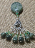 Green Line Jasper Stitch Marker Set , Stitch Markers - Jill's Beaded Knit Bits, Jill's Beaded Knit Bits
 - 5