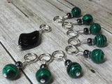 Malachite Green Snag Free Stitch Marker Set , Stitch Markers - Jill's Beaded Knit Bits, Jill's Beaded Knit Bits
 - 3