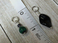 Malachite Green Snag Free Stitch Marker Set , Stitch Markers - Jill's Beaded Knit Bits, Jill's Beaded Knit Bits
 - 6