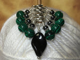 Malachite Green Snag Free Stitch Marker Set , Stitch Markers - Jill's Beaded Knit Bits, Jill's Beaded Knit Bits
 - 1