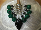 Malachite Green Snag Free Stitch Marker Set , Stitch Markers - Jill's Beaded Knit Bits, Jill's Beaded Knit Bits
 - 5