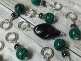 Malachite Green Snag Free Stitch Marker Set , Stitch Markers - Jill's Beaded Knit Bits, Jill's Beaded Knit Bits
 - 4