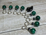 Malachite Green Snag Free Stitch Marker Set , Stitch Markers - Jill's Beaded Knit Bits, Jill's Beaded Knit Bits
 - 2