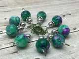 Mottled Green Wire Loop Stitch Markers , Stitch Markers - Jill's Beaded Knit Bits, Jill's Beaded Knit Bits
 - 9