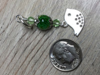 Silver-Bird-Stitch-Markers-Green-Beads , Stitch Markers - Jill's Beaded Knit Bits, Jill's Beaded Knit Bits
 - 9