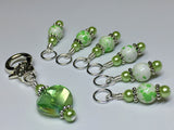 Green Splatter Stitch Marker Set for Knitters- Snag Free , Stitch Markers - Jill's Beaded Knit Bits, Jill's Beaded Knit Bits
 - 4