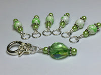 Green Splatter Stitch Marker Set for Knitters- Snag Free , Stitch Markers - Jill's Beaded Knit Bits, Jill's Beaded Knit Bits
 - 7