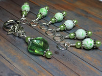 Green Splatter Stitch Marker Set for Knitters- Snag Free , Stitch Markers - Jill's Beaded Knit Bits, Jill's Beaded Knit Bits
 - 8