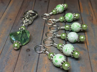 Green Splatter Stitch Marker Set for Knitters- Snag Free , Stitch Markers - Jill's Beaded Knit Bits, Jill's Beaded Knit Bits
 - 9