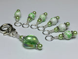 Green Splatter Stitch Marker Set for Knitters- Snag Free , Stitch Markers - Jill's Beaded Knit Bits, Jill's Beaded Knit Bits
 - 6