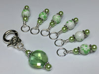 Green Splatter Stitch Marker Set for Knitters- Snag Free , Stitch Markers - Jill's Beaded Knit Bits, Jill's Beaded Knit Bits
 - 5