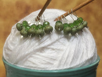 Green Grass Wire Loop Stitch Markers , Stitch Markers - Jill's Beaded Knit Bits, Jill's Beaded Knit Bits
 - 3