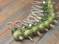 Green Grass Wire Loop Stitch Markers , Stitch Markers - Jill's Beaded Knit Bits, Jill's Beaded Knit Bits
 - 5