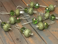 Green Grass Wire Loop Stitch Markers , Stitch Markers - Jill's Beaded Knit Bits, Jill's Beaded Knit Bits
 - 6