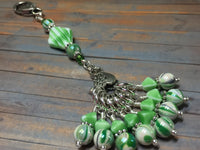 Knitting Bag Lanyard & Stitch Markers- Green Stripes , Stitch Markers - Jill's Beaded Knit Bits, Jill's Beaded Knit Bits
 - 6