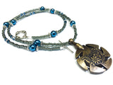 Yarn Cutter Pendant Necklace- Gunmetal Blue