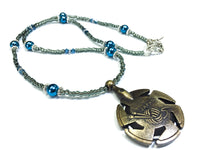 Yarn Cutter Pendant Necklace- Gunmetal Blue