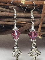 Hairstylist Beaded Dangle Earrings- Pink French Hook Wire Earrings , jewelry - Jill's Beaded Knit Bits, Jill's Beaded Knit Bits
 - 2