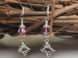 Hairstylist Beaded Dangle Earrings- Pink French Hook Wire Earrings , jewelry - Jill's Beaded Knit Bits, Jill's Beaded Knit Bits
 - 1