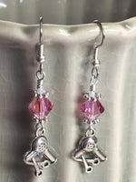 Hairstylist Beaded Dangle Earrings- Pink French Hook Wire Earrings , jewelry - Jill's Beaded Knit Bits, Jill's Beaded Knit Bits
 - 6