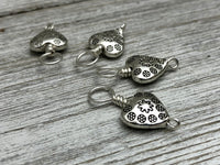 Silver Hearts Stitch Markers on Sterling Silver Filled Wire | Gifts for Knitters