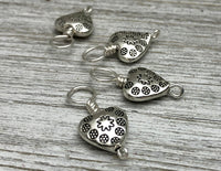 Silver Hearts Stitch Markers on Sterling Silver Filled Wire | Gifts for Knitters