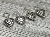 Silver Hearts Stitch Markers on Sterling Silver Filled Wire | Gifts for Knitters
