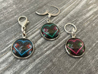 Heart Stitch Marker Charms for Knitting or Crochet, Closed Rings, Open Rings, or Clasps