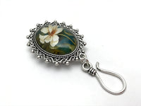 MAGNETIC Hibiscus Flower Portuguese Knitting Pin- ID Badge Holder