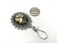 MAGNETIC Hibiscus Flower Portuguese Knitting Pin- ID Badge Holder