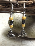 Honey Bee Earrings , jewelry - Jill's Beaded Knit Bits, Jill's Beaded Knit Bits
 - 1