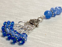 Blue Speckle Stitch Marker Holder & Stitch Markers , Stitch Markers - Jill's Beaded Knit Bits, Jill's Beaded Knit Bits
 - 1