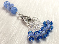 Blue Speckle Stitch Marker Holder & Stitch Markers , Stitch Markers - Jill's Beaded Knit Bits, Jill's Beaded Knit Bits
 - 2