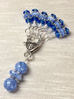 Blue Speckle Stitch Marker Holder & Stitch Markers , Stitch Markers - Jill's Beaded Knit Bits, Jill's Beaded Knit Bits
 - 5