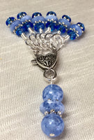 Blue Speckle Stitch Marker Holder & Stitch Markers , Stitch Markers - Jill's Beaded Knit Bits, Jill's Beaded Knit Bits
 - 6