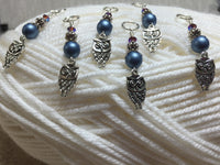 6 Snag Free Blue Owl Stitch Markers , Stitch Markers - Jill's Beaded Knit Bits, Jill's Beaded Knit Bits
 - 2