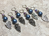 6 Snag Free Blue Owl Stitch Markers , Stitch Markers - Jill's Beaded Knit Bits, Jill's Beaded Knit Bits
 - 7