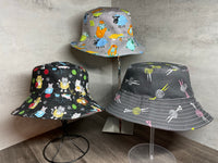 Knitting Kittens Reversible Bucket Hat, Knitting Themed Sun Hat