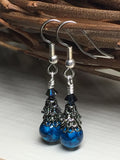 Dark Aqua River Stone Earrings , jewelry - Jill's Beaded Knit Bits, Jill's Beaded Knit Bits
 - 3