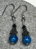 Dark Aqua River Stone Earrings , jewelry - Jill's Beaded Knit Bits, Jill's Beaded Knit Bits
 - 5